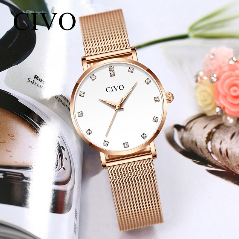 CIVO Luxury Diamond Bracelet Watch