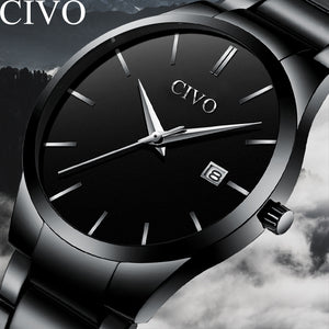 CIVO Simple Style Mens Watches Waterproof Date Calendar Analogue Watch