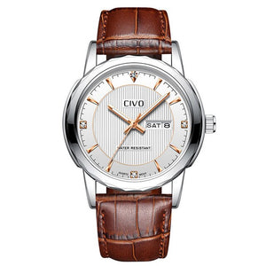 CIVO Luxury Brand Genuine Leather Watch