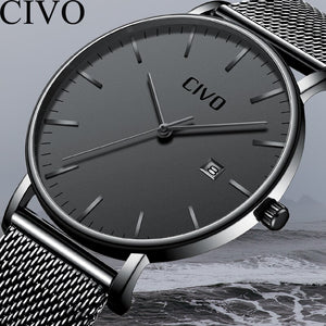 CIVO Top Brand Simple Men Watches Waterproof