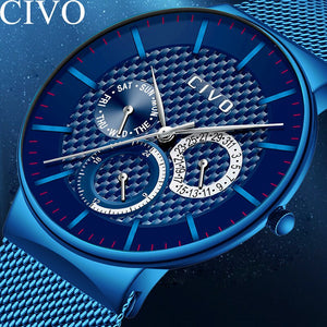 CIVO Waterproof Military Quartz Watch Men Sports