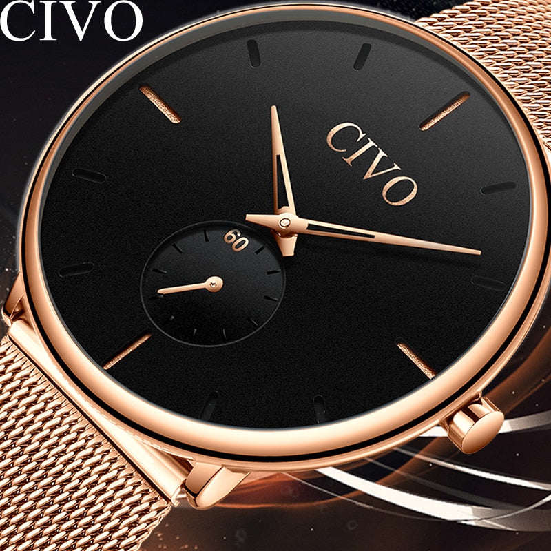 CIVO Simple Watch Mens Fashion Casual Quartz Watches