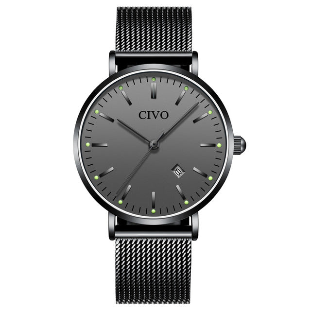 CIVO Fashion Waterproof Luminous Hand Quartz Watches