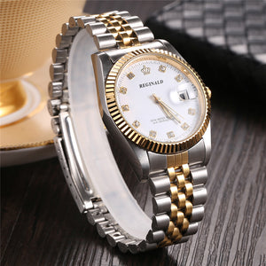 Fashion Reginald Top Brand High Quality Quartz Full Stainless Steel Business Men WristWatch Casual Watches