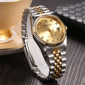 Fashion Reginald Top Brand High Quality Quartz Full Stainless Steel Business Men WristWatch Casual Watches